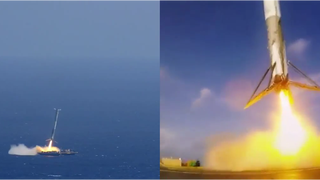 Así fue el intento de aterrizaje del Falcon 9 visto desde la barcaza